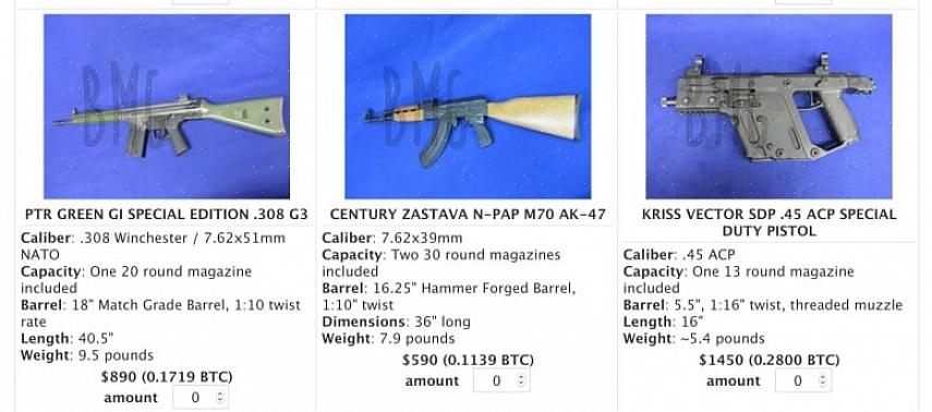 Uma vez que diferentes modelos têm peças especializadas que se adaptam apenas a determinados tipos de arma