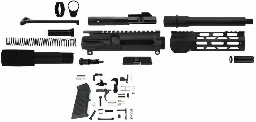 Você terá mais sorte em encontrar kits de construção de armas em lojas que também vendem produtos
