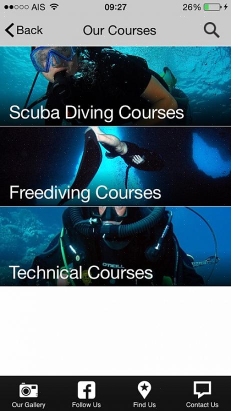 Se você vai ter aulas de mergulho
