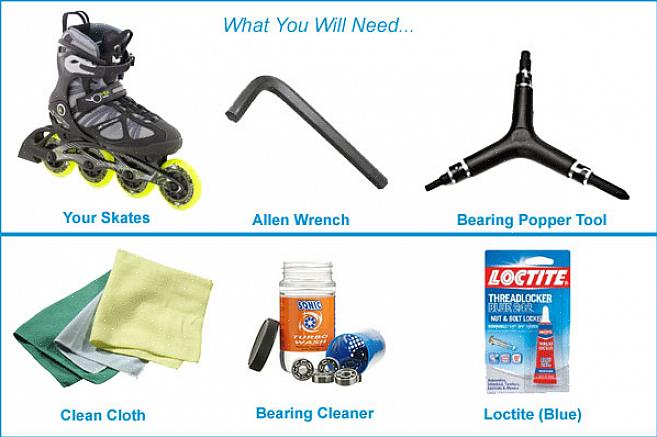 Listadas abaixo estão algumas sugestões para usar ao dar uma limpeza completa em seus patins