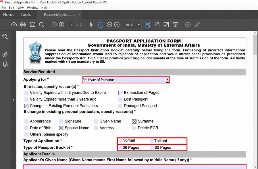 Envie-o de volta ao National Passport Processing Center