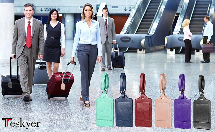 Uma forma de destacar sua bolsa de bagagem é anexar uma alça exclusiva de tecido à etiqueta de bagagem