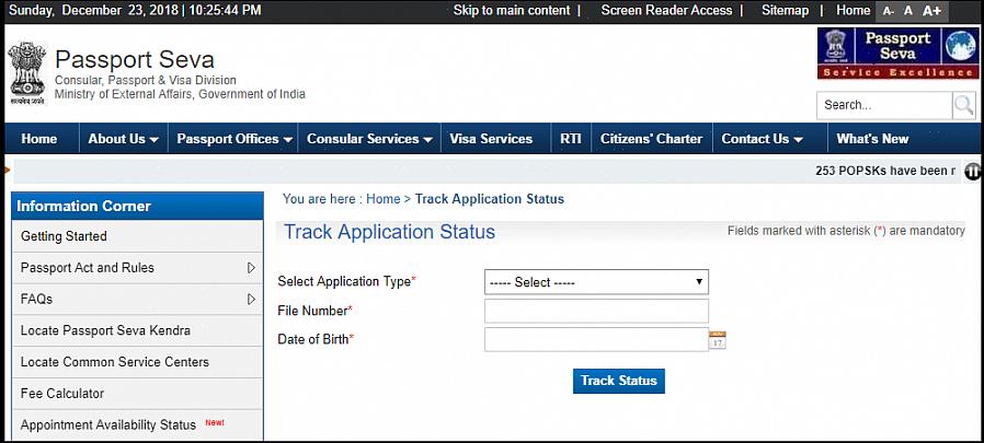 Se você quiser verificar o status do seu passaporte