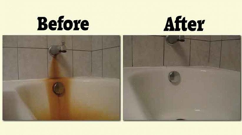 Despeje algumas gotas do limpador de vaso sanitário nas manchas de ferrugem