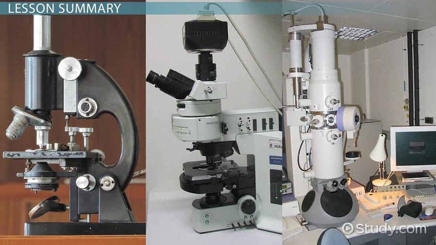 O microscópio eletrônico usa um raio de elétrons para iluminar