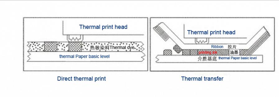 Ocorre uma transferência térmica à medida que o papel reage com o cabeçote de impressão da impressora
