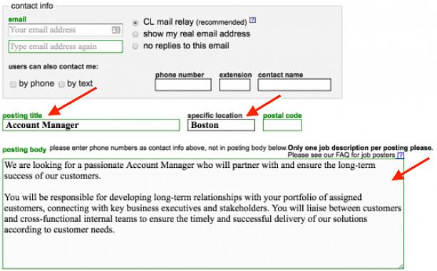 Criar um anúncio de negócios no Craigslist é muito simples