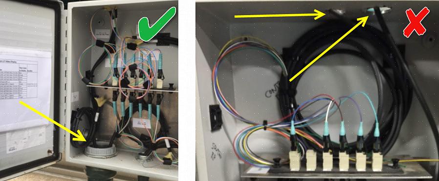 Prepare os cabos de fibra ótica fazendo a emenda