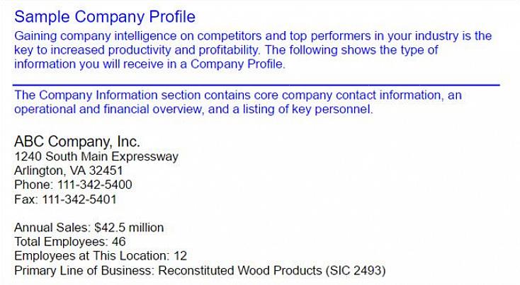 Resumo da história da empresa - A primeira parte do perfil da sua empresa deve fornecer informações básicas