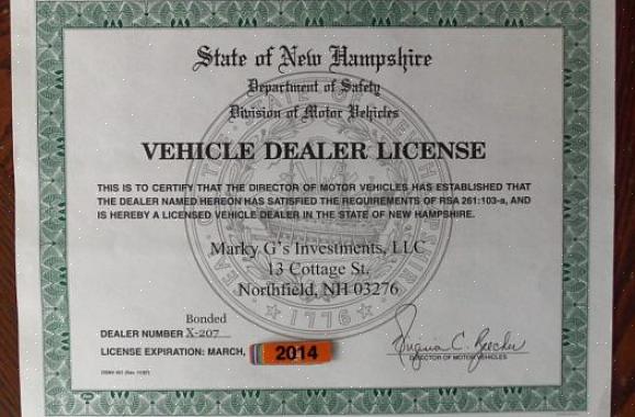 Aquisições isentas de impostos como revendedor de carros licenciados de vendedores de carros de fábrica