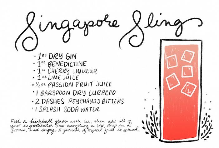 Torne seus coquetéis mais maravilhosos com a ajuda de um Singapore Sling