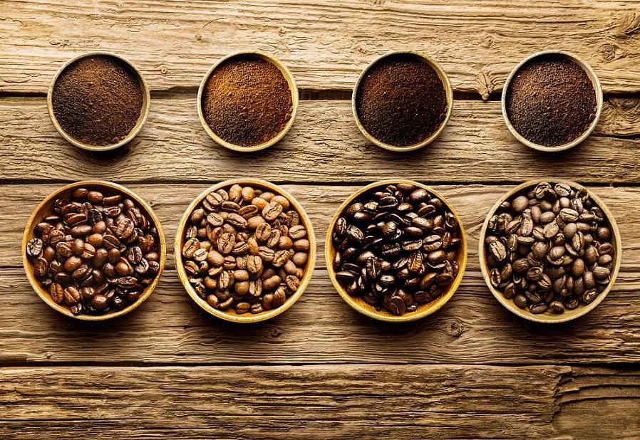 Variedade de café de acordo com os grãos de café