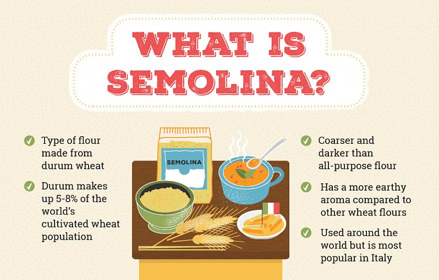 A farinha de semolina tem uma grande quantidade de glúten de trigo