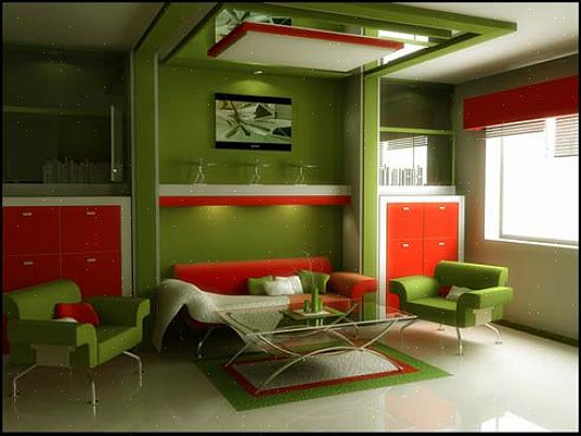 Esquemas de cores bem planejados para quartos ou edifícios usam cores contrastantes na roda de cores