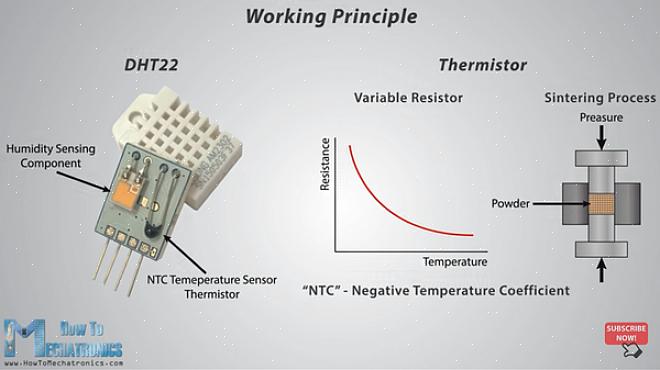 Este termistor permite que o sensor obtenha as medições de umidade relativa diretamente do ambiente