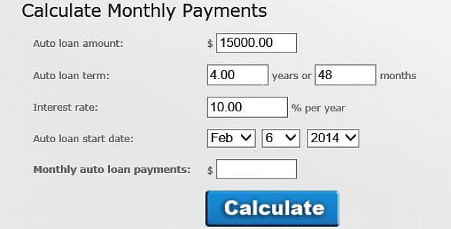 Você pode digitar "calculadora de empréstimo automático" na grande barra de pesquisa