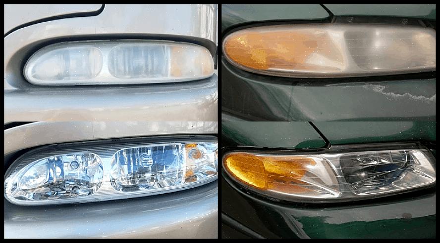 Comece a aplicar o polidor de lentes do carro na superfície dos faróis