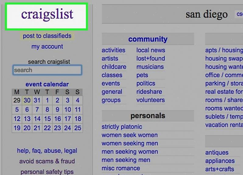 Você precisará aceitar os termos de uso do Craigslist