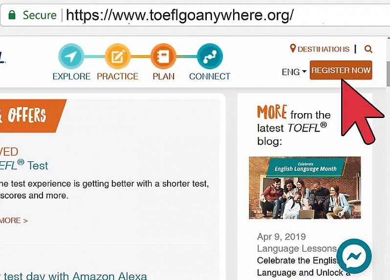 Se você estiver interessado em fazer um teste prático do TOEFL