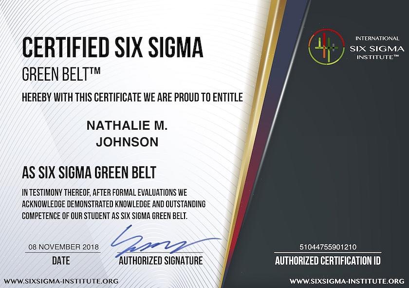 Uma vez certificado como Six Sigma Green Belt