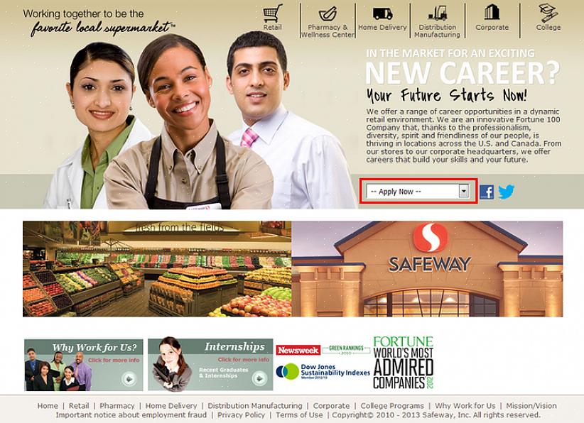 Veja como encontrar oportunidades de emprego na Safeway