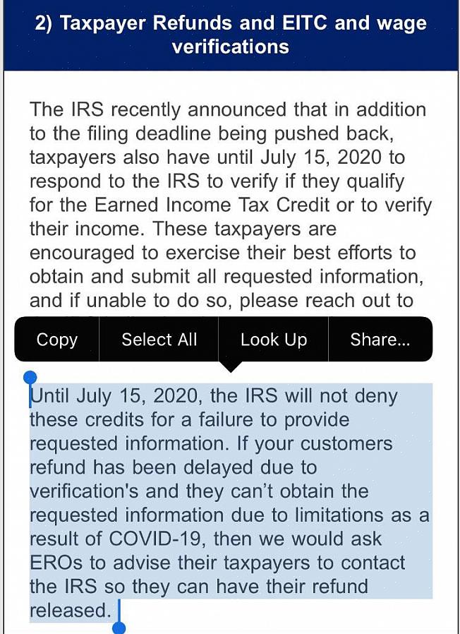 O site do IRS contém todas as informações básicas de contato