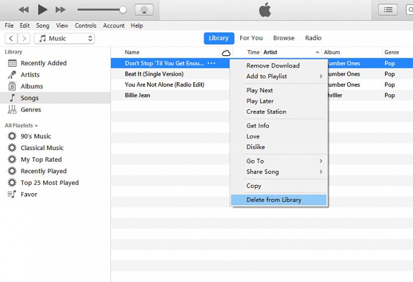 Selecionar todas as suas músicas na biblioteca do iTunes